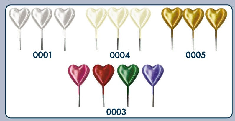 Stecknadel mit Herzkopf | 4 Farben | 240 Stück pro Box
