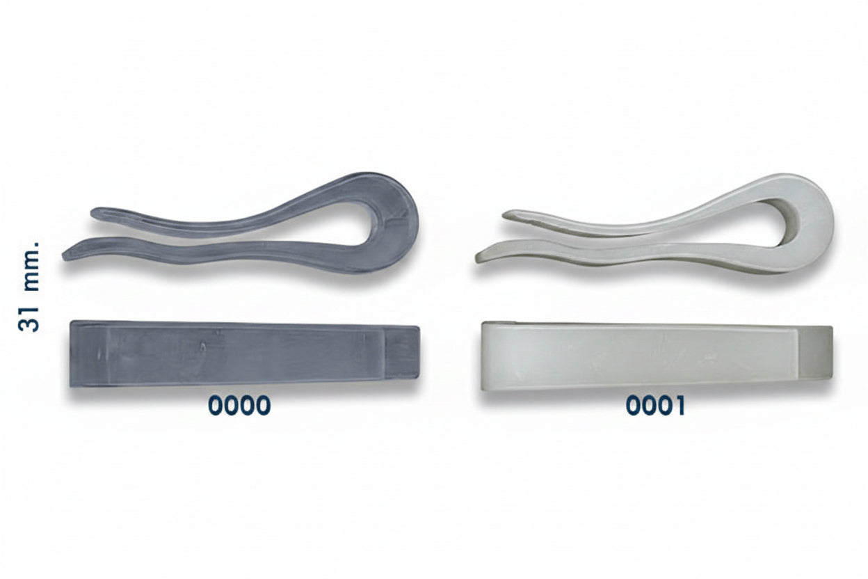 Hemdclip Kunststoff 31 mm – Transparent & Weiß