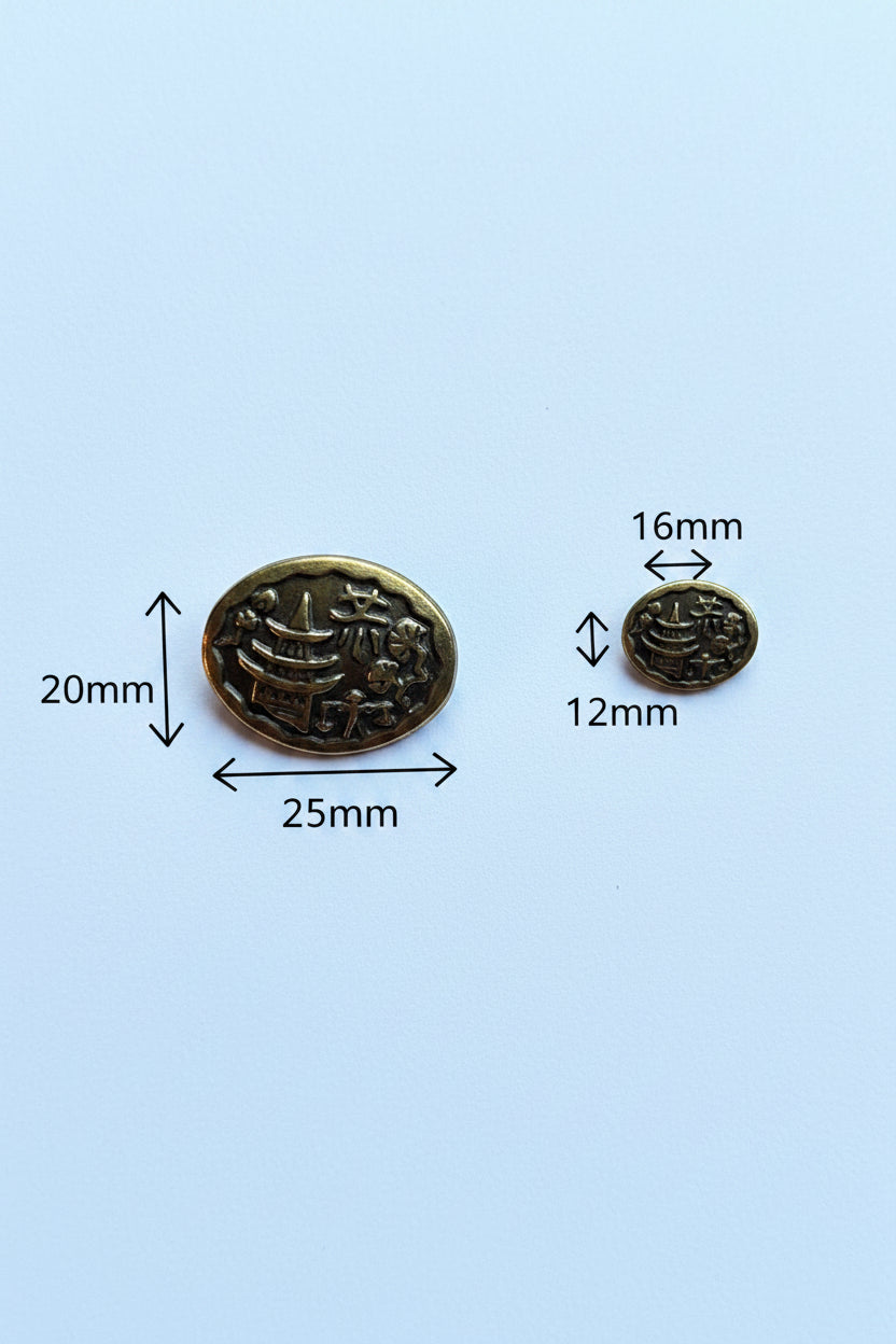 Zamak Knoop met Achtersteek – Elegant & Decoratief | 16mm & 25mm | Brons
