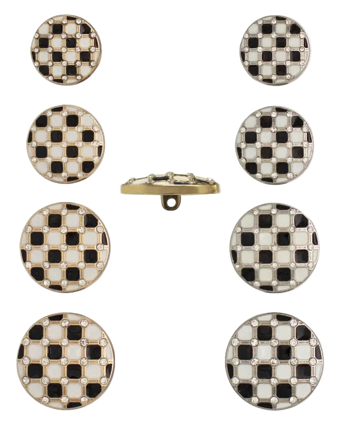 Metalen knoop met achtersteek – Zamak, gold en silver