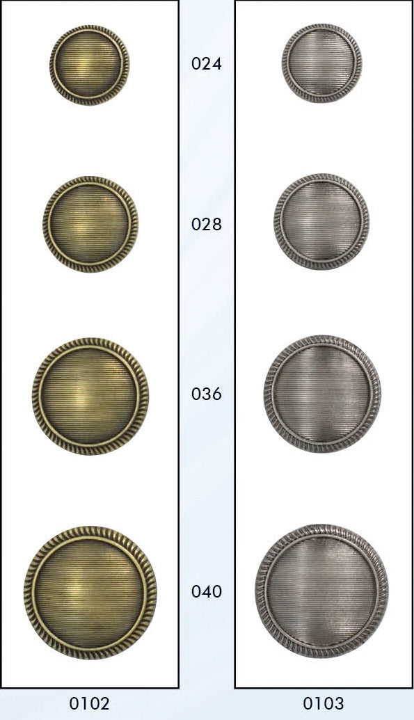 Metalen knoop met achtersteek - Verschillende kleuren en maten