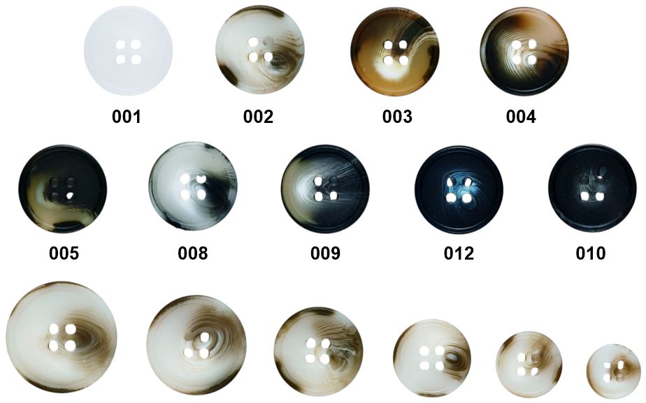 Polyester knoop 4-gaats Mat | 11mm t/m 28mm | diverse kleuren | per 100 stuks