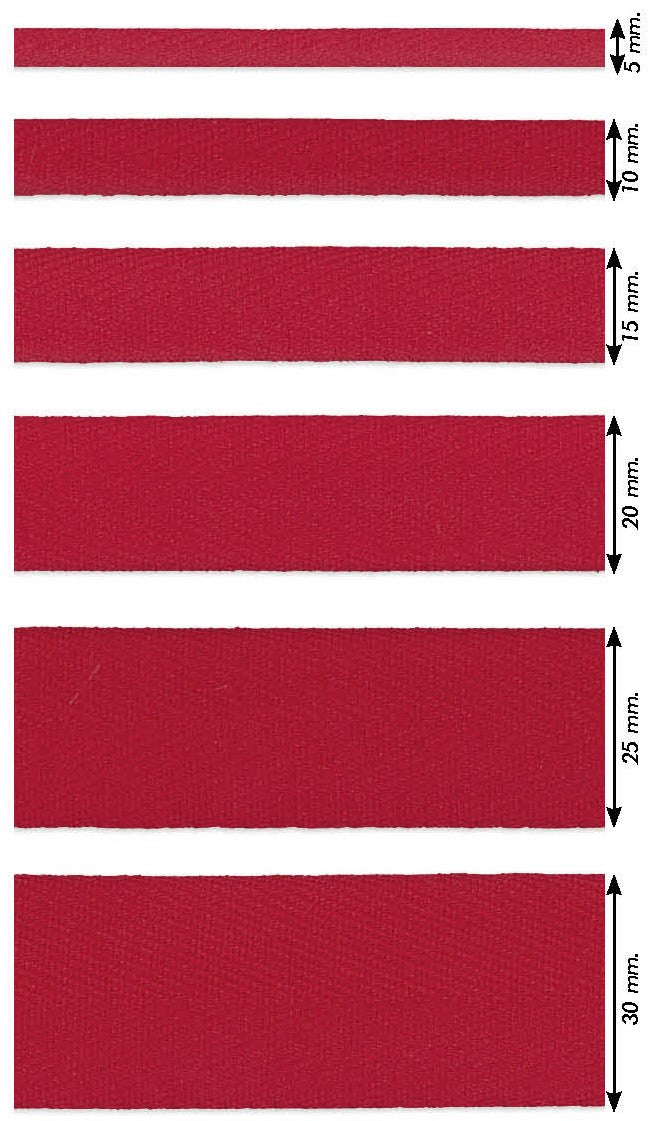 Katoenen band met visgraat patroon - verschillende kleuren en maten