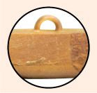 Houten knoop met achtersteek - 25x42mm - 20 stuks