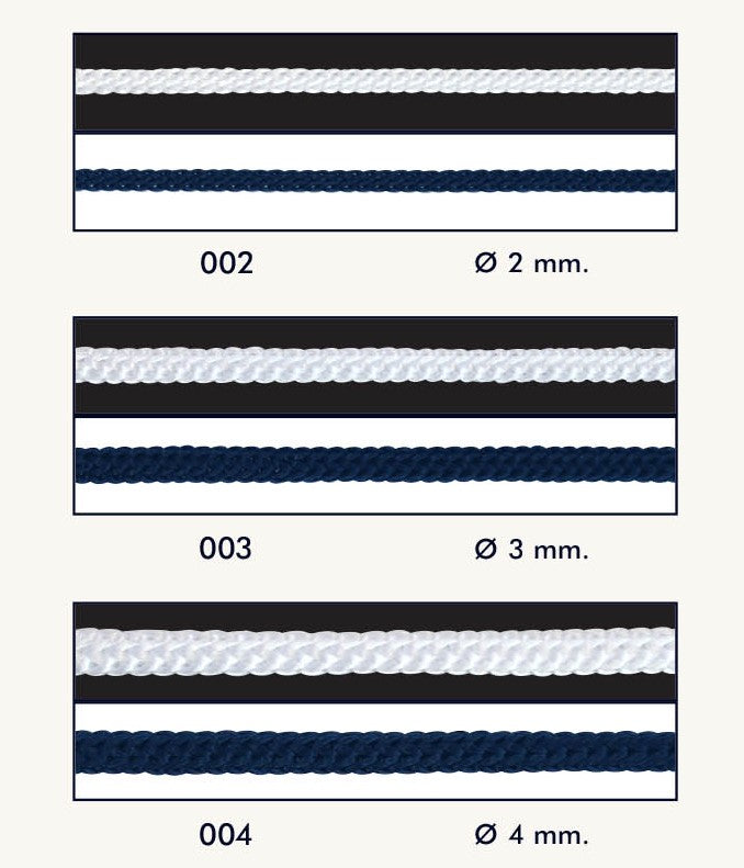 Gevlochten koord - ø 2/3/4mm
