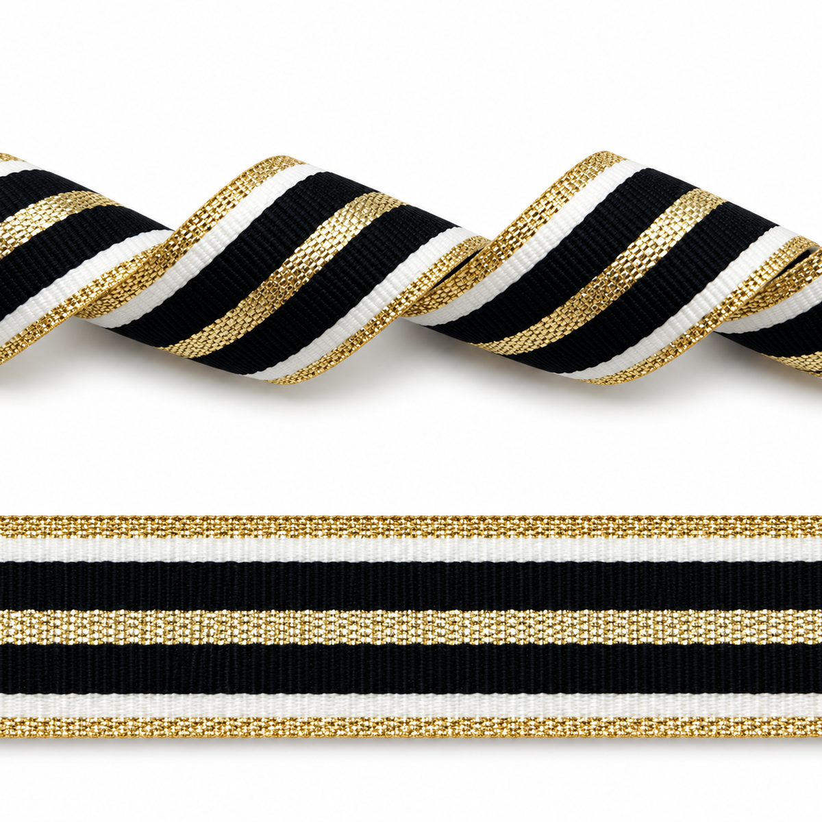 Band met gouden strepen - 25mm multicolor