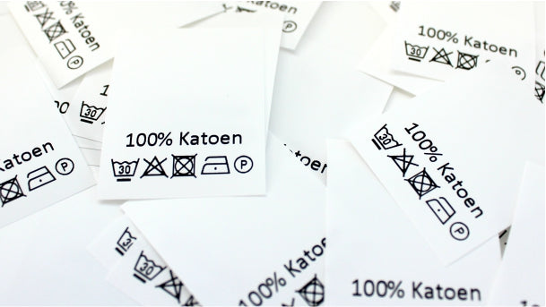 Carelabel 100% katoen verpakt per 100 stuks