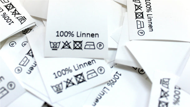 Carelabel: 100% linnen verpakt per 100 stuks