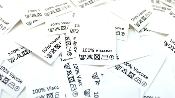 Carelabel 100% viscose verpakt per 100 stuks