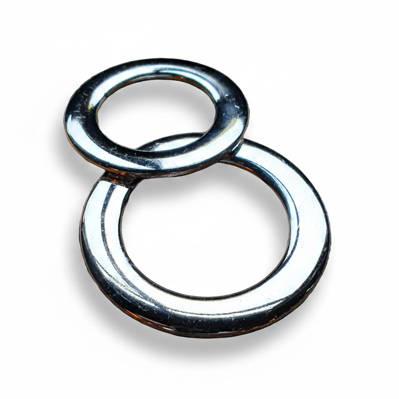 Flacher Nylonring metallisiert Chrom | 40mm & 50mm | pro 50 St.