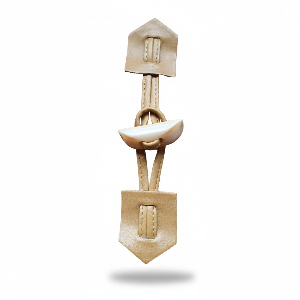 Imitatieleren Houtje-Touwtje Sluiting – Camel – Per 10 stuks