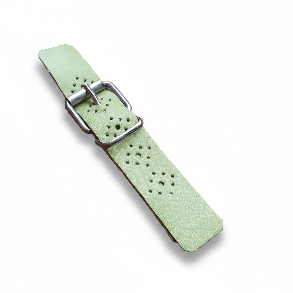 Sluiting 2-delig kunstleer Licht Groen - Zilver - per 15 stuks