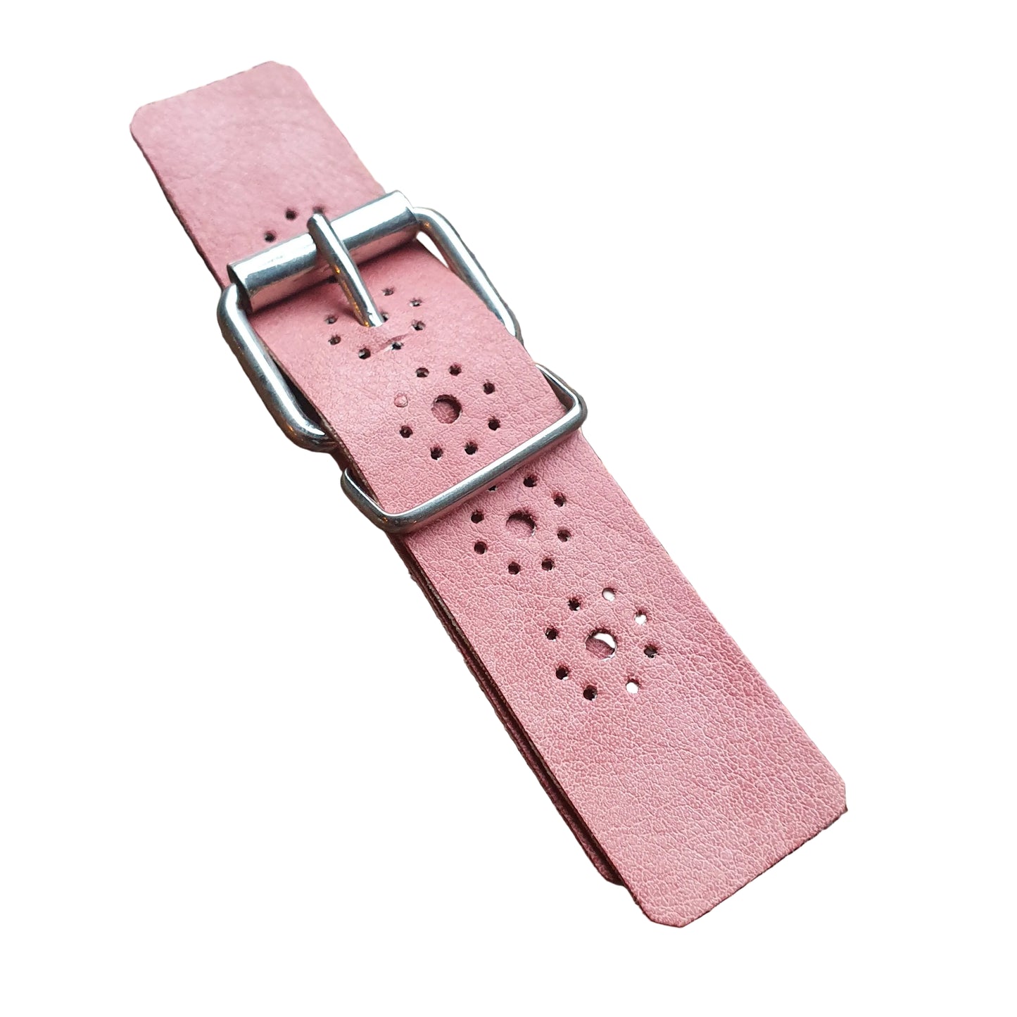 Sluiting 2-delig kunstleer Roze - Zilver - per 15 stuks