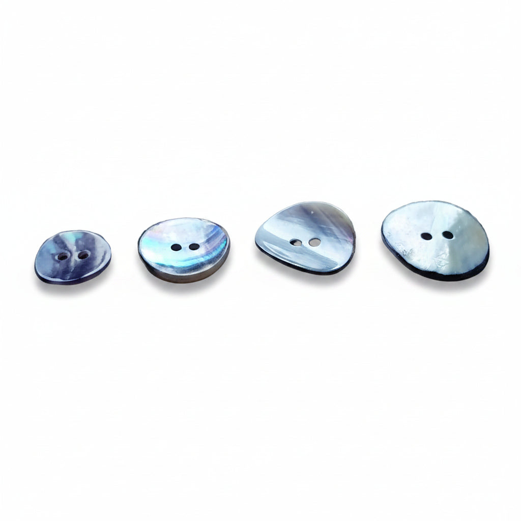 Muschelknopf 2-Loch Blau | 15mm, 18mm, 20mm & 23mm | pro 100 Stück