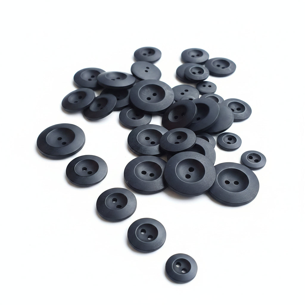 Polyester 2-gaats knoop Vintage Zwart - per 100 stuks