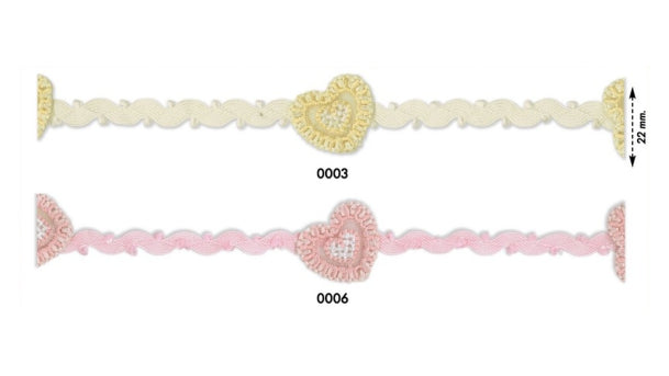 Geborduurd band 22mm - 10 meter rol