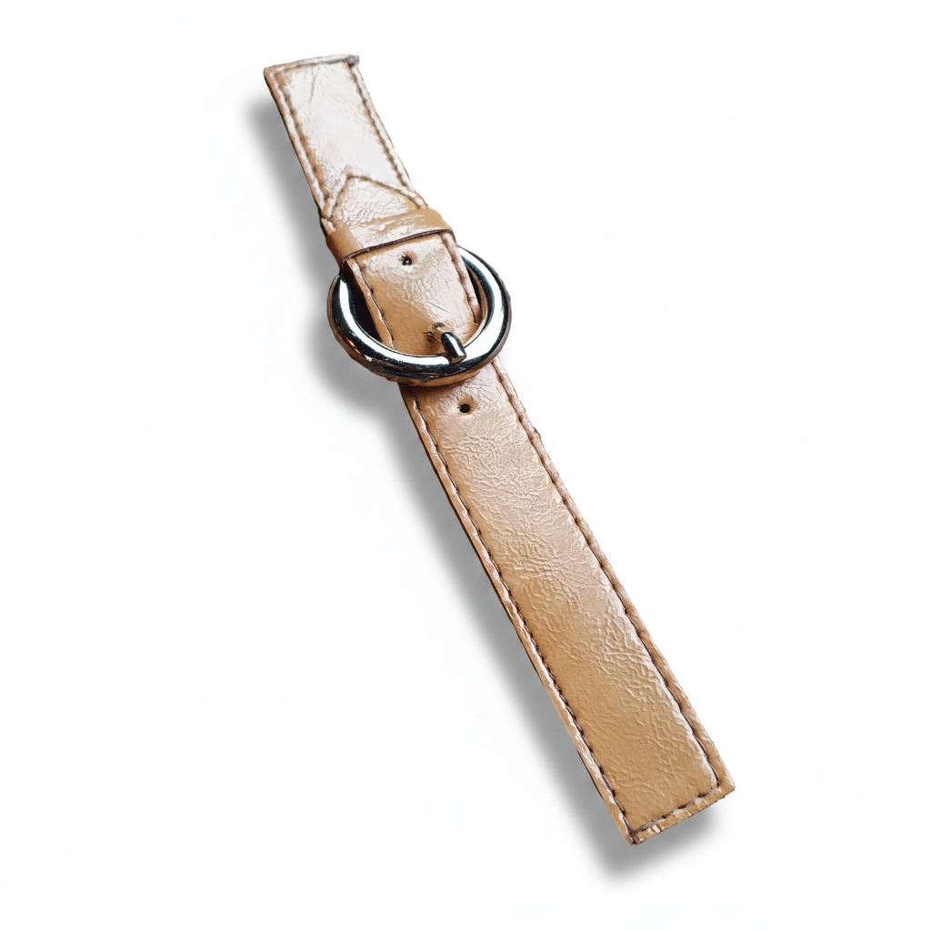 Sluiting 2-delig kunstleer Camel - Zilver - per 14 stuks