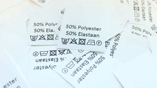 Carelabel: 50% polyester 50% elastaan verpakt per 100 stuks