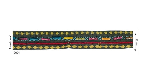 Multicolor sierband - 25mm - 5 meter rol