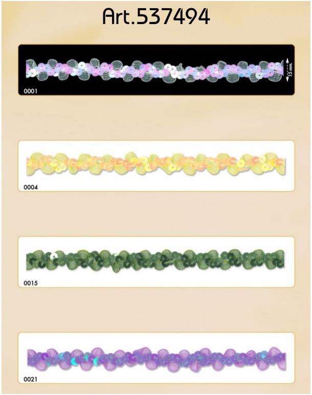 Sierband organza met pailletten 15mm - 20 meter rol