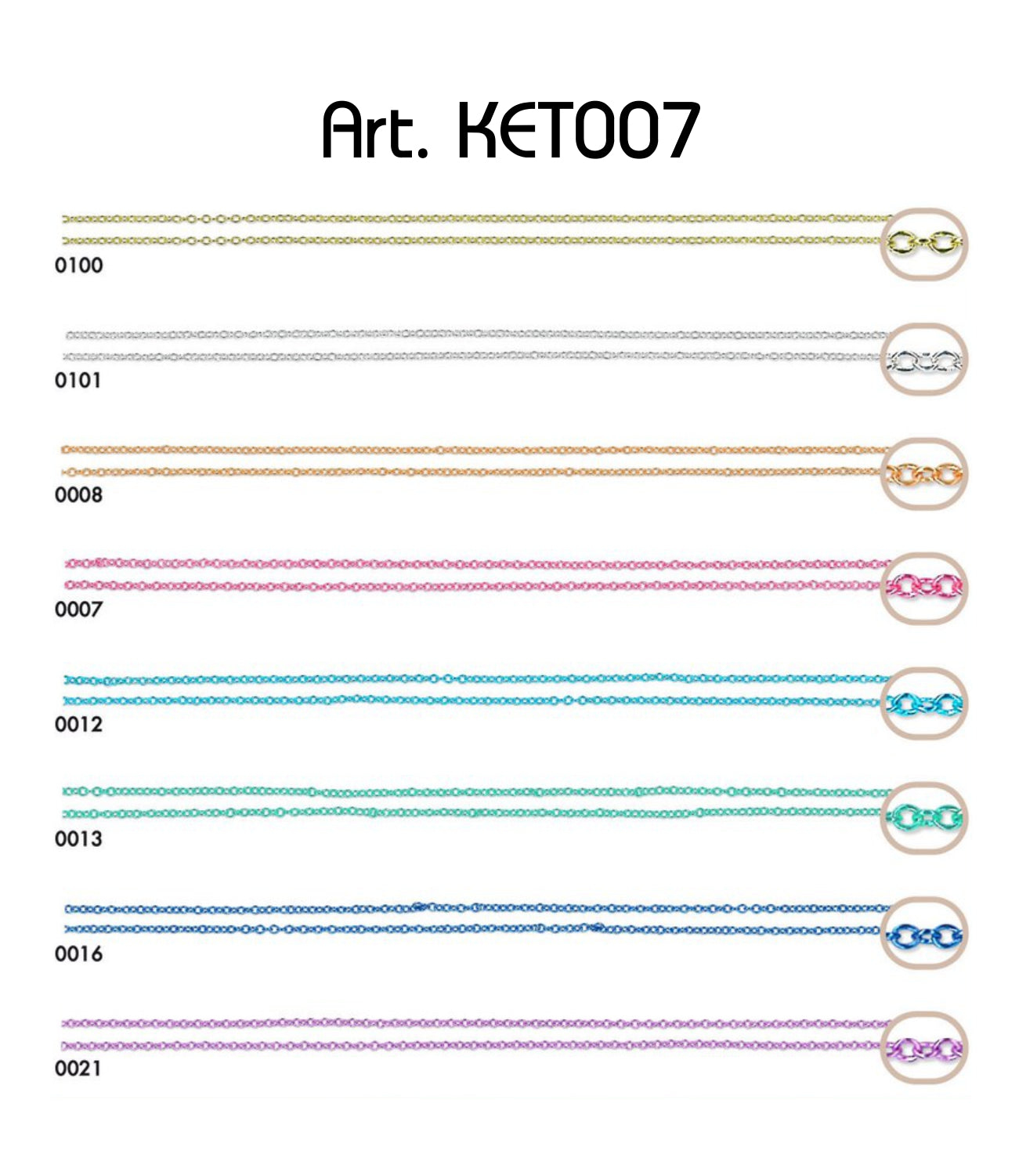 Messing ketting 2mm - 50 meter rol