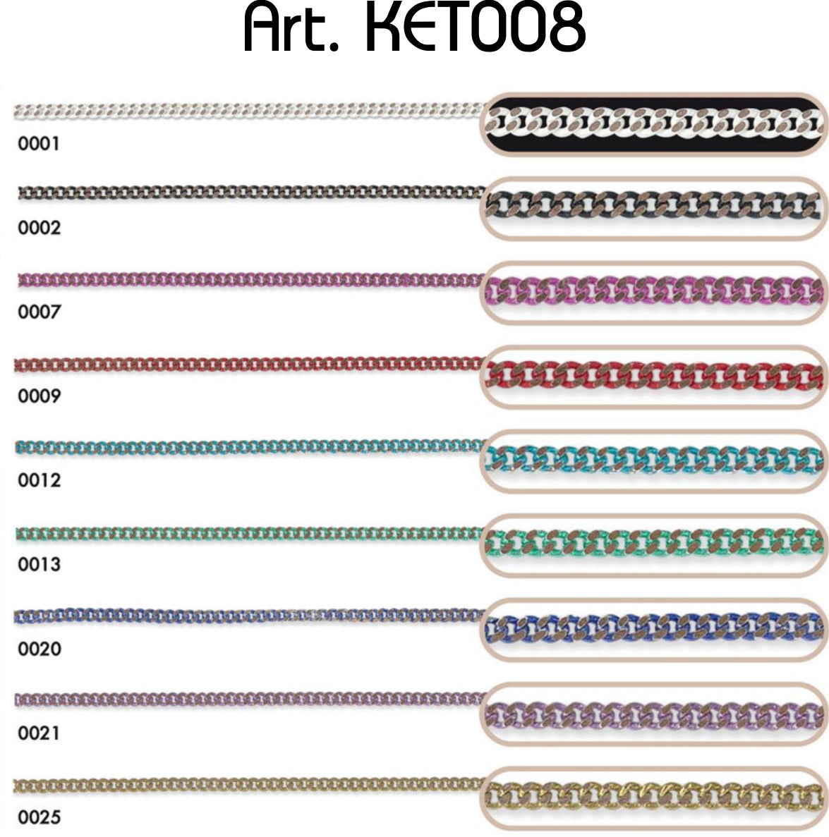 Messing ketting 3mm - 25 meter rol