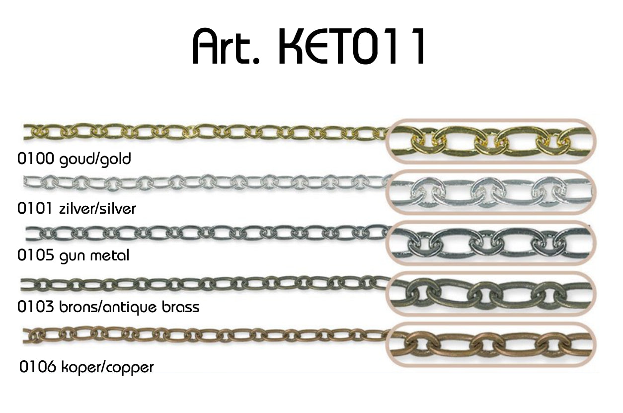 Messing ketting 5mm - 10 meter rol