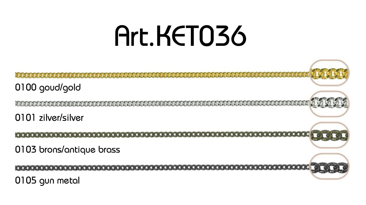 Messing ketting 3mm - 25 meter rol