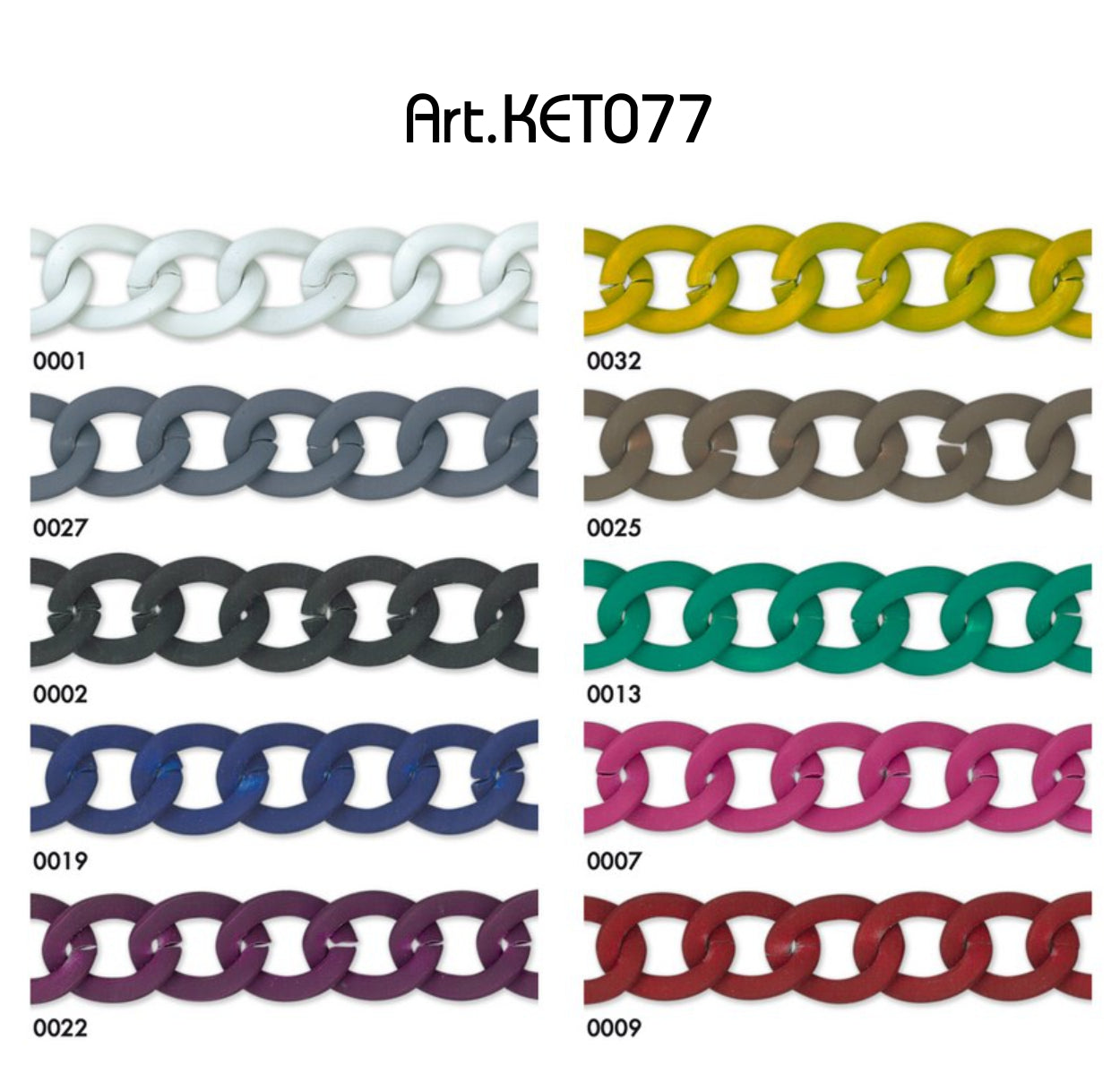 Aluminium gespoten ketting 10mm - 10 meter rol