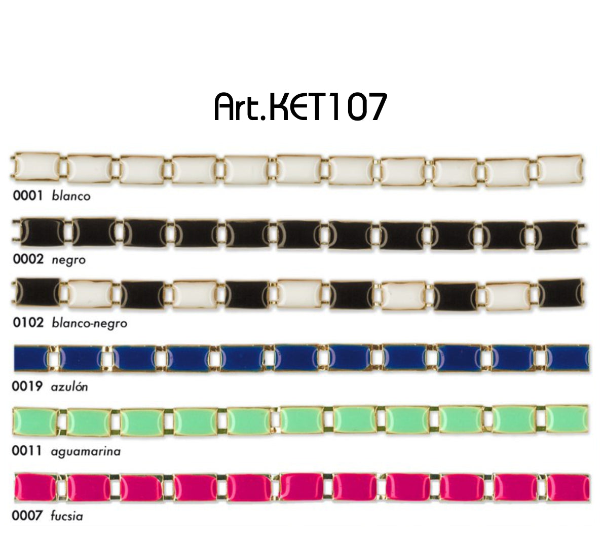 IJzeren ketting met emaille 8mm - 5 meter rol