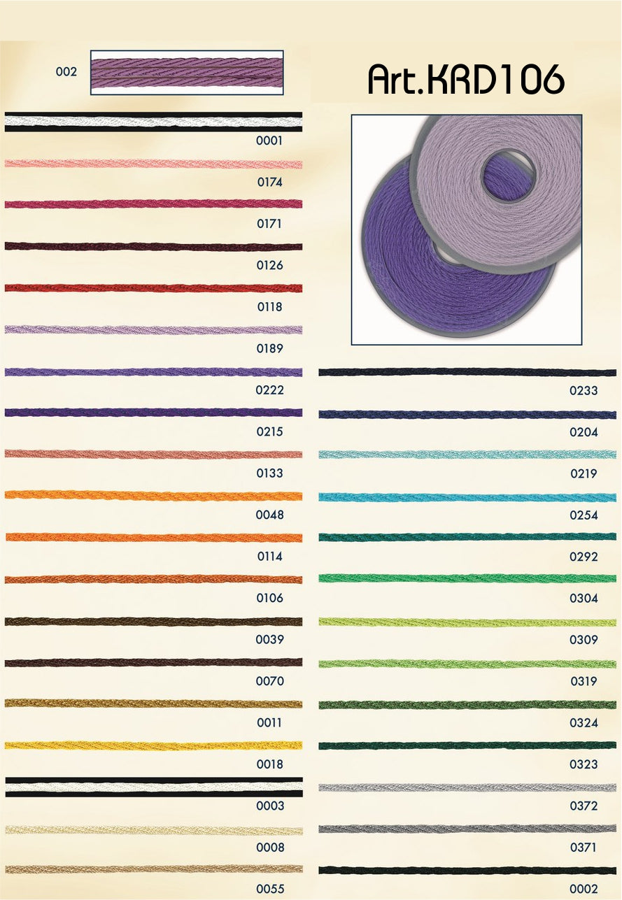 Gedrehte Kordel - 2mm - 25 Meter Rolle