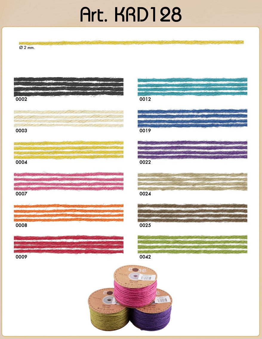Jute koord - 2mm - 100 meter rol