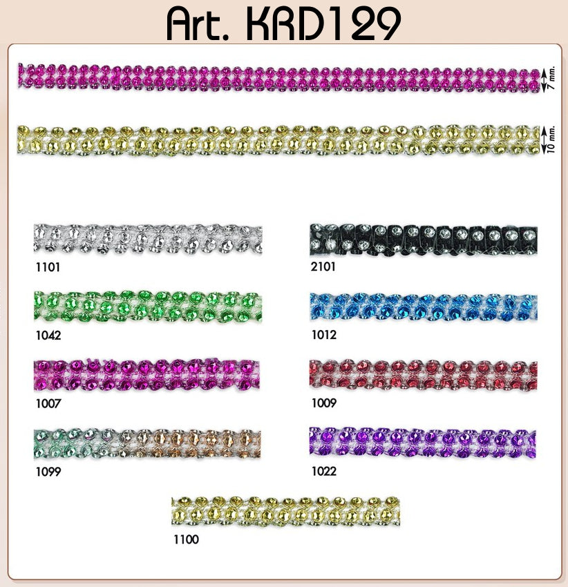 Imitatie strass koord - 7mm/10mm - 20 meter rol