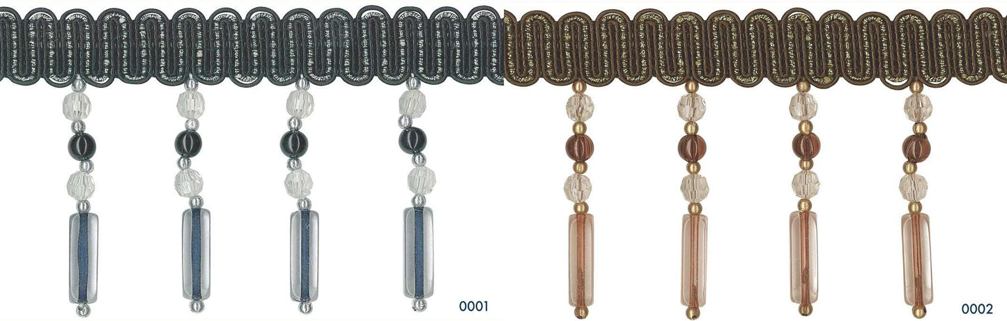 Sierband met versieringen van acryl 75mm - 10 meter rol