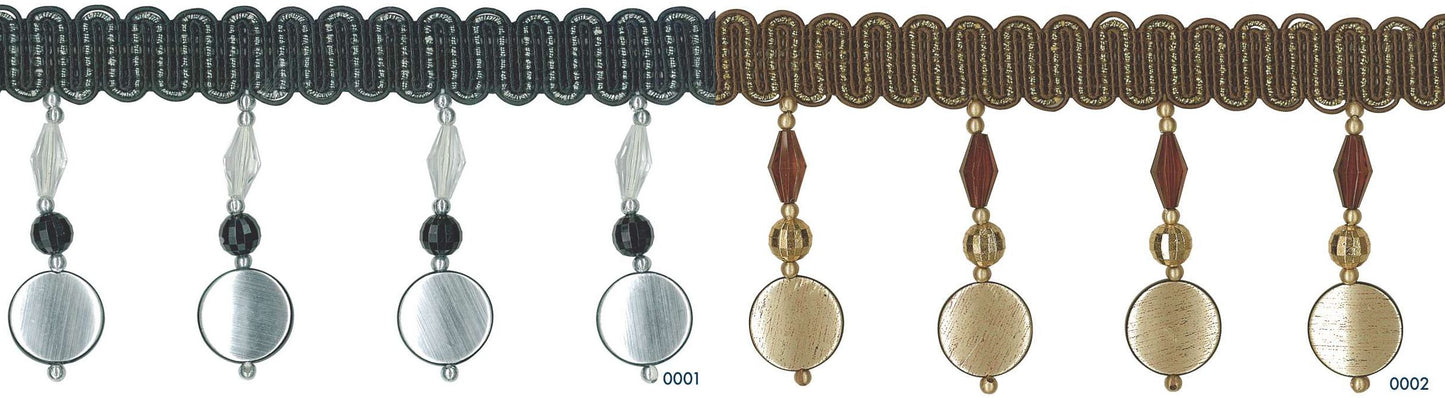 Sierband met versieringen van acryl 75mm - 10 meter rol