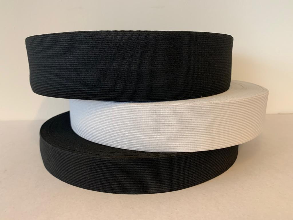Gebreid elastiek - 30mm t/m 60mm - per 50 meter.