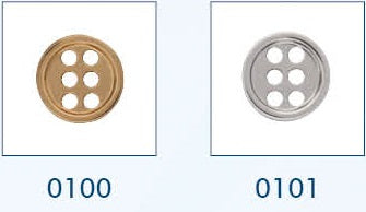 Metalen knoop 6-gaats