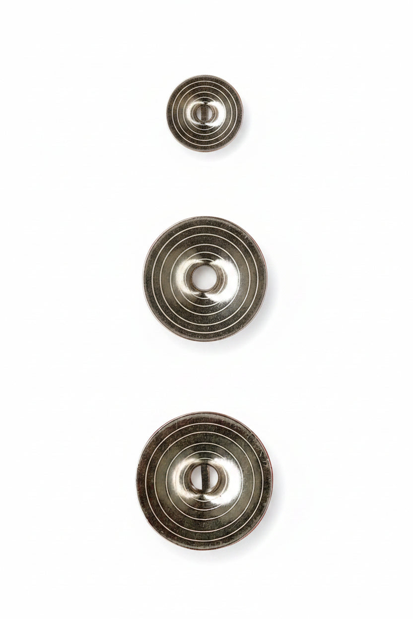 Kugelrunder Metallknopf mit Öse | 19mm–28mm | per 30 Stück