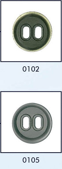 Metallknopf mit 2 Löchern in verschiedenen Farben und Größen