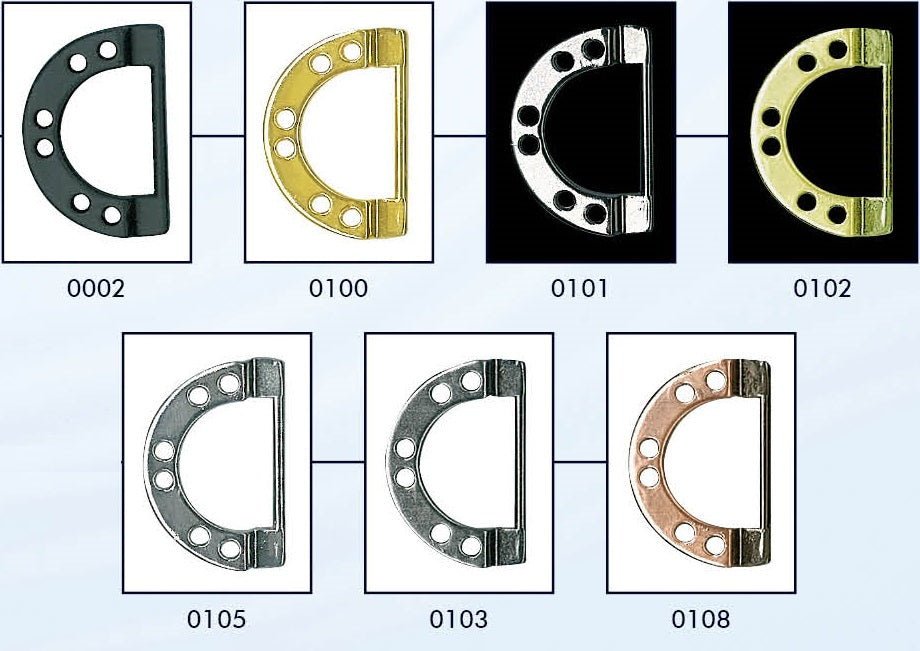 D-ring sluiting in verschillende kleuren en maten