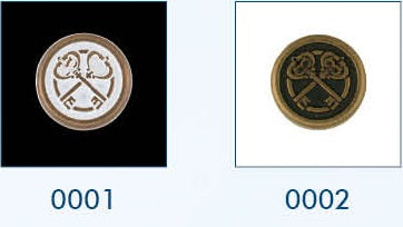 Metalen knoop met achtersteek in verschillende kleuren