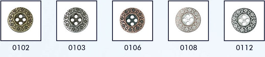 Metalen 4-gaats knoop in verschillende kleuren