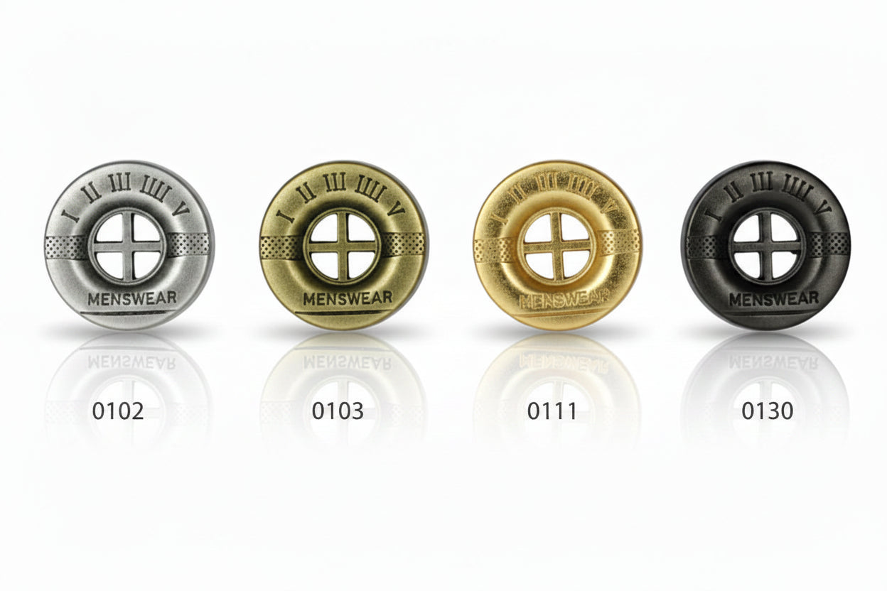 Metallknopf 4-Loch | 12,5mm | Antikgold, Altsilber, Gold & Schwarz | nickelfrei | per 50 Stk.