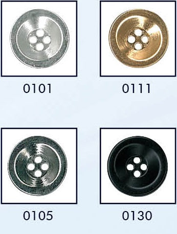 Metalen 4-gaats knoop in verschillende kleuren en maten