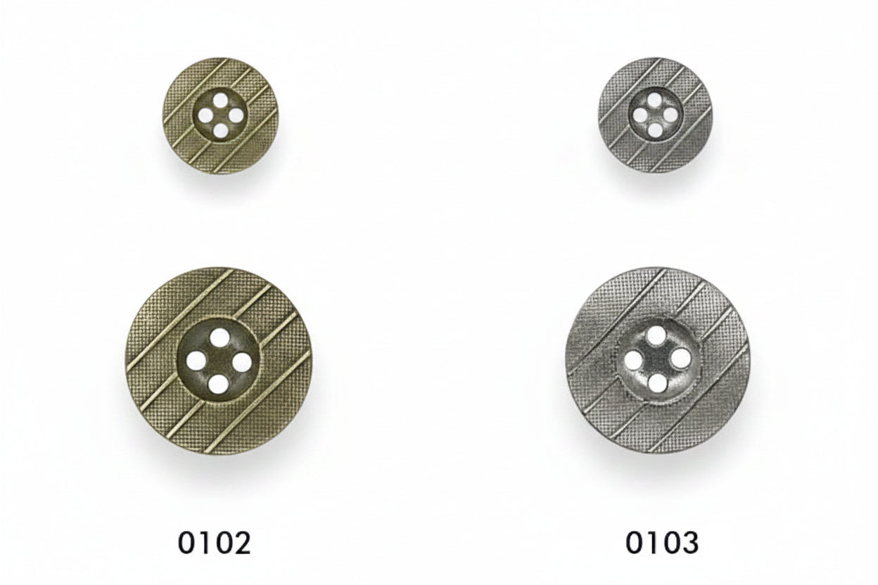 Metallknopf mit 4 Löchern | Nickelfrei | Altgold & Altsilber | 15mm & 20mm