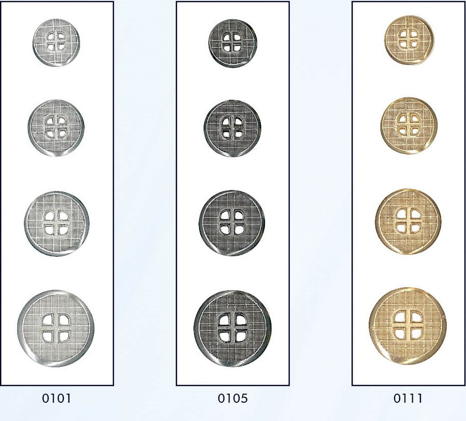 Metalen 4-gaats knoop in verschillende kleuren en maten