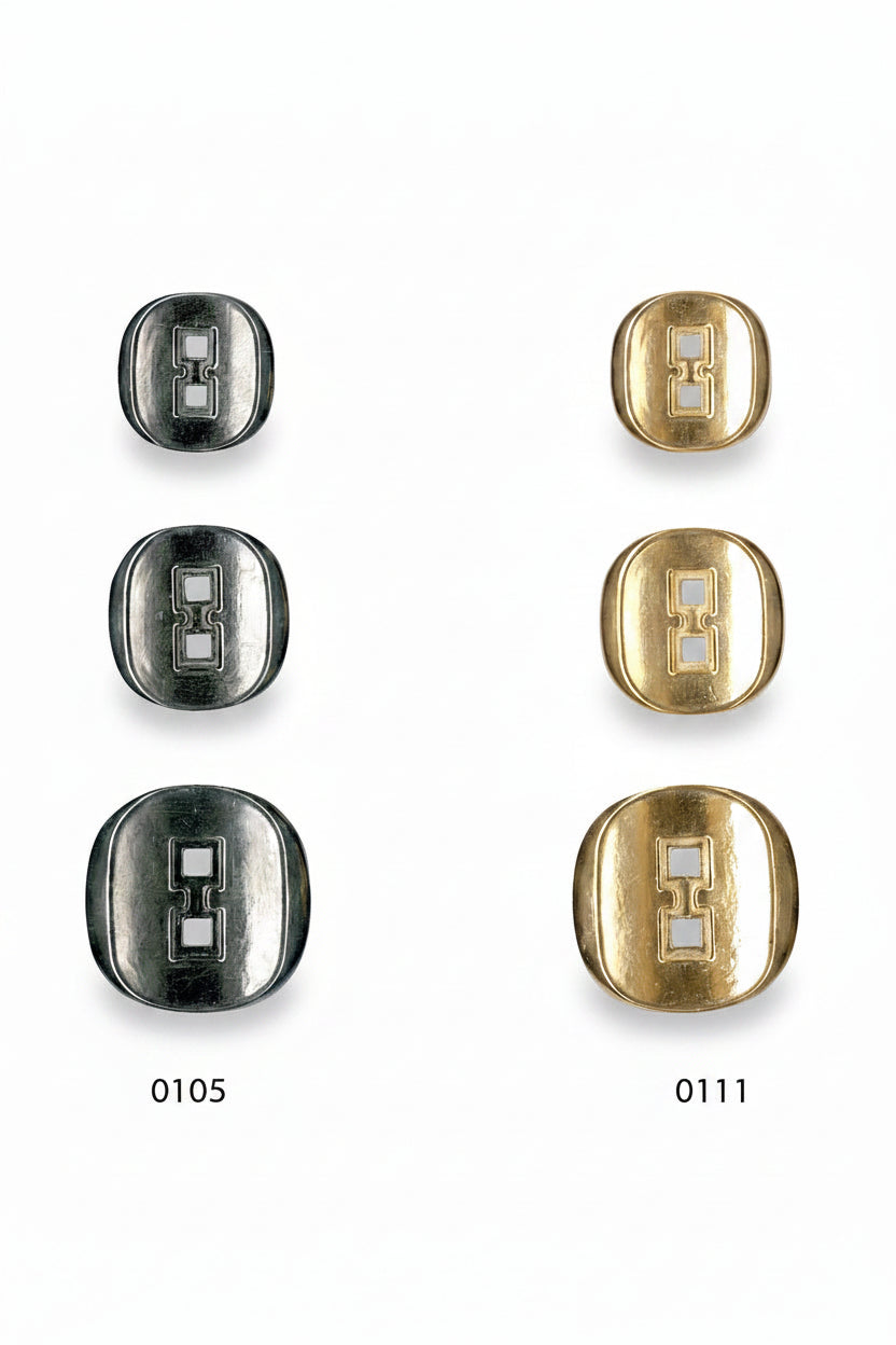 Metallknopf 2-Loch – Silber & Gold | nickelfrei | pro Set