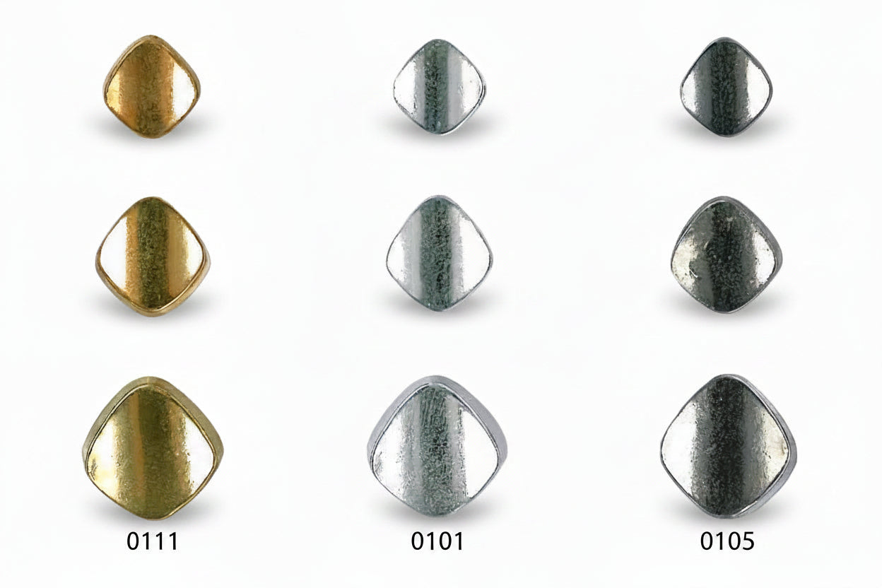 Metallknopf mit Öse | Silber, Gun & Gold | 15mm bis 20mm | Nickelfrei