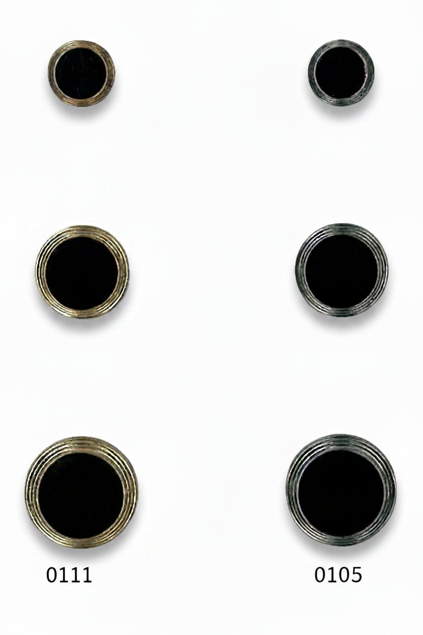 Metallknopf zum Annähen | Gun-Black & Gold-Black | 12,5mm bis 20mm | Nickelfrei