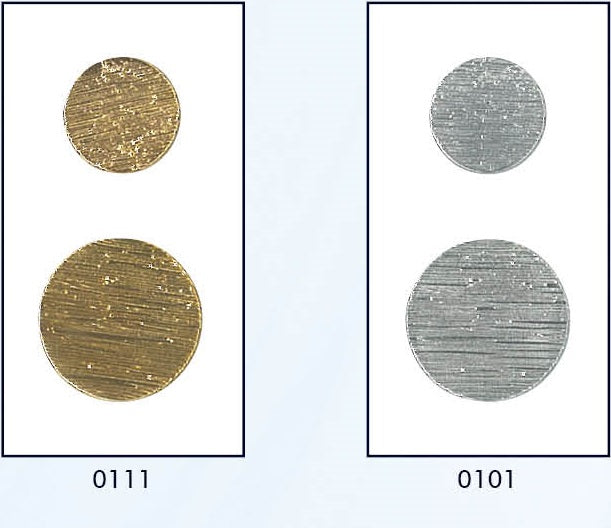 Metalen knoop met achtersteek in verschillende kleuren en maten